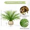Fake Plants 15'' Faux Palm Plant in Gold-White Pot Realistic Artificial Plants Indoor for Home Farmhouse Centrepieces Wedding Decorations